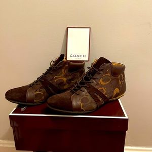 Coach Leather & Suede Hammond Boot, Size 10, Brown & Fatigue.